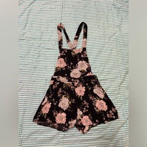 Divided floral overalls